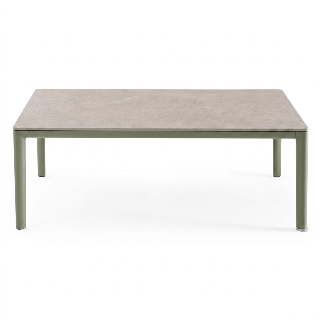 Esstisch, Steinoptik, Vier Beine, Glatter Rand, Grau