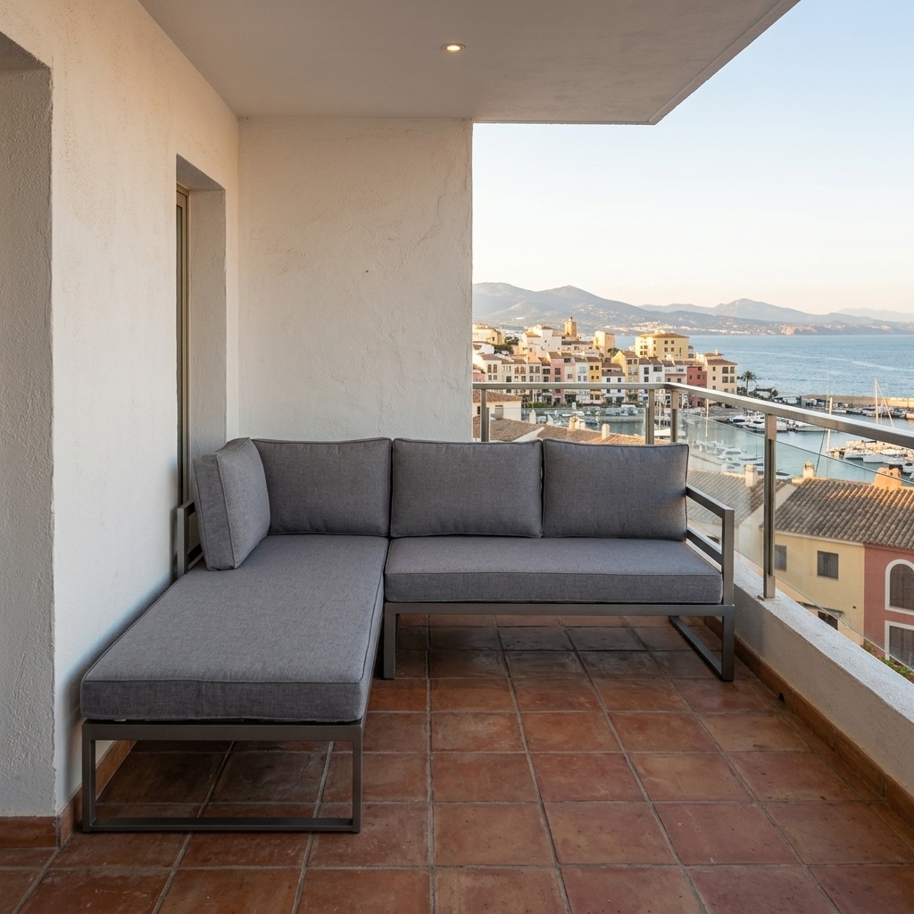 Terrasse, Sofa, Außenmöbel, Balkon, Meerblick