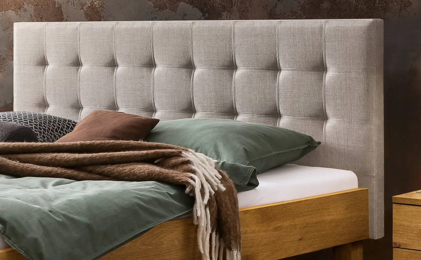 Hasena Massivholzbett RICARDO - 140x200 cm Fuss: 20 - Wildeiche natur, geölt