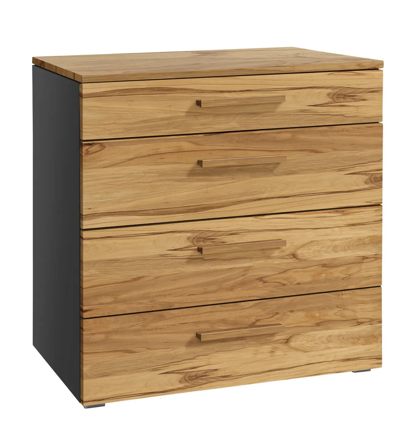Hasena Kommode ATRINE - 90 cm -  Anthracit / Wildbuche natur, geölt