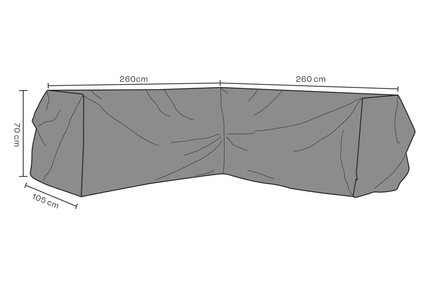 Schutzhülle, 260/260x70x105 cm, schwarz, wasserabweisend,...