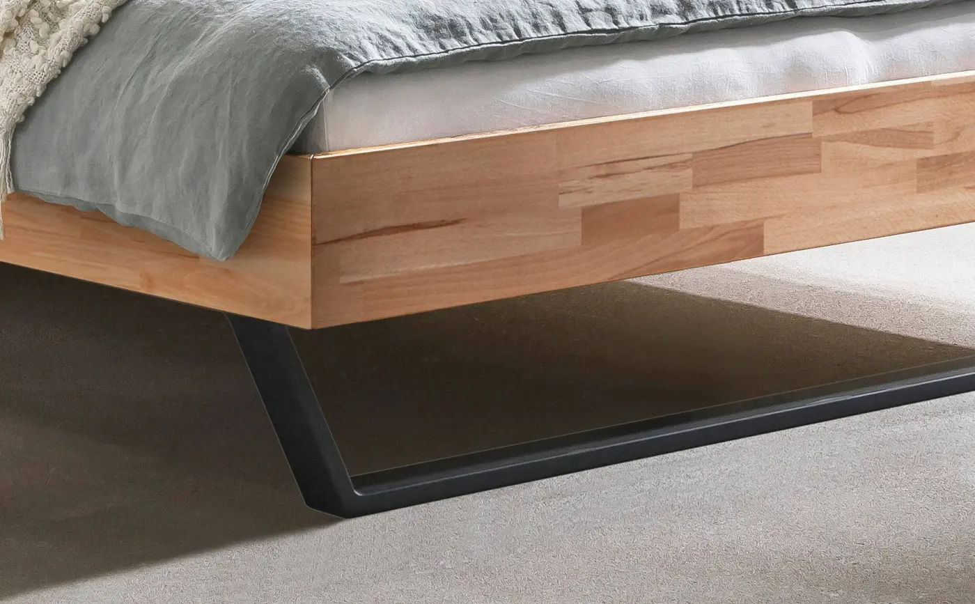 Hasena Massivholzbett PIETRO - 140x200 cm Fuss: 25 - Kernbuche natur, geölt