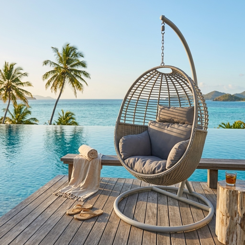 hängesessel, strand & meer, outdoor furniture, deck chair, kissen