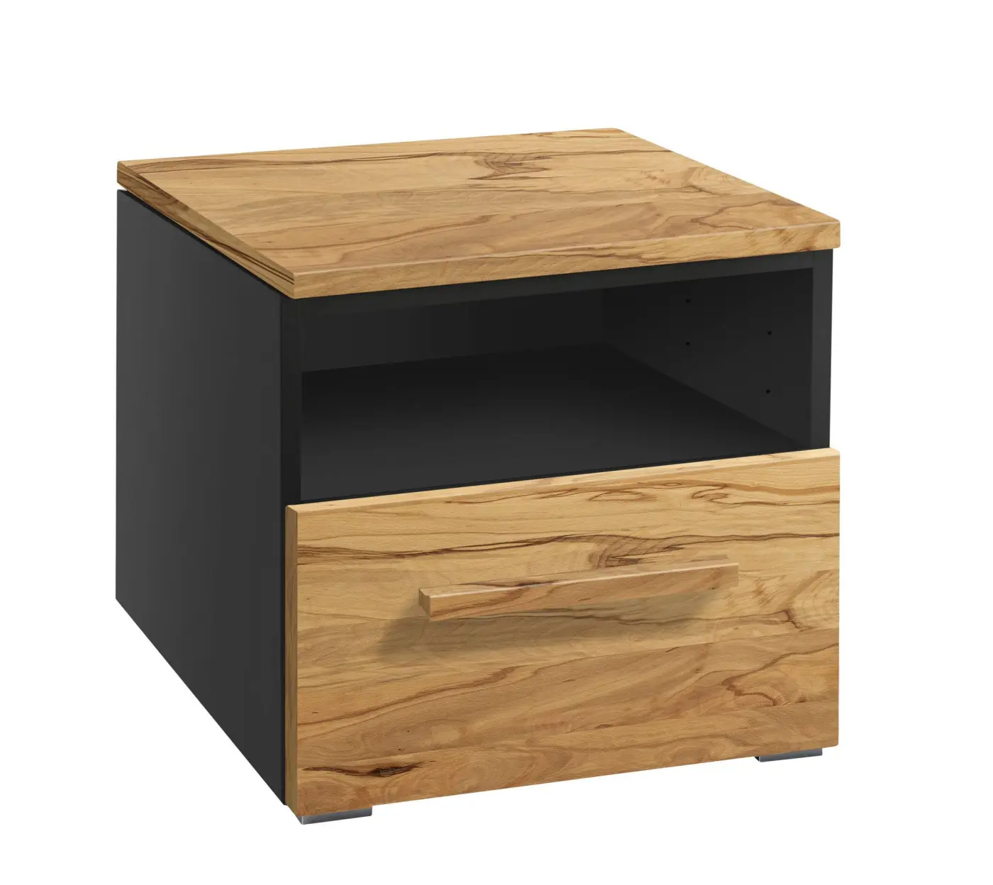 Hasena Nachttisch ONIA - 45 cm -  Anthracit / Wildbuche natur, geölt