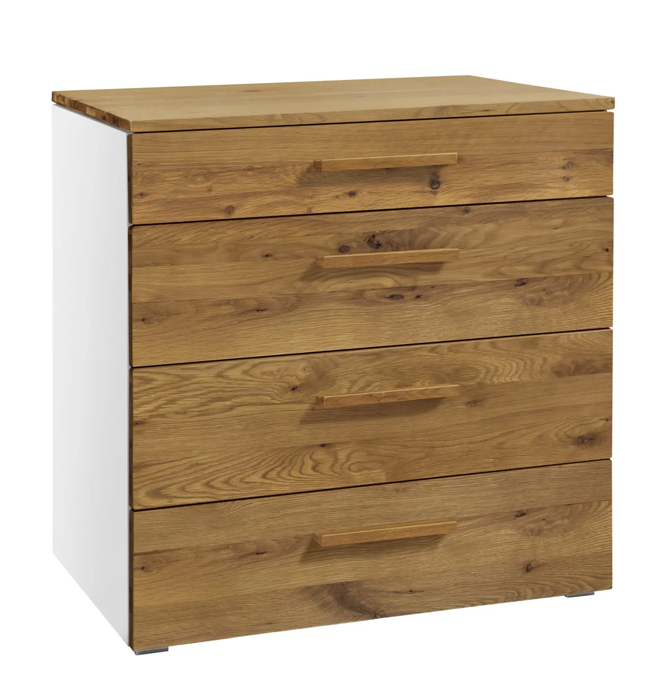 Hasena Kommode ATRINE - 90 cm -  Weiss / Wildeiche natur, geölt