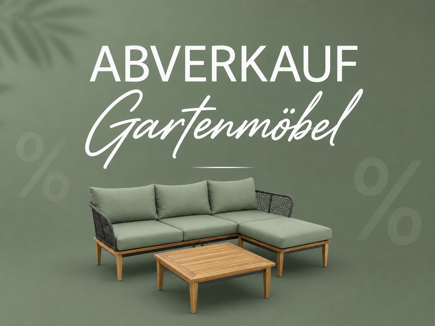 Gartenmöbel, Sofa, Holzgestell, Grün, Outdoor-Kombination