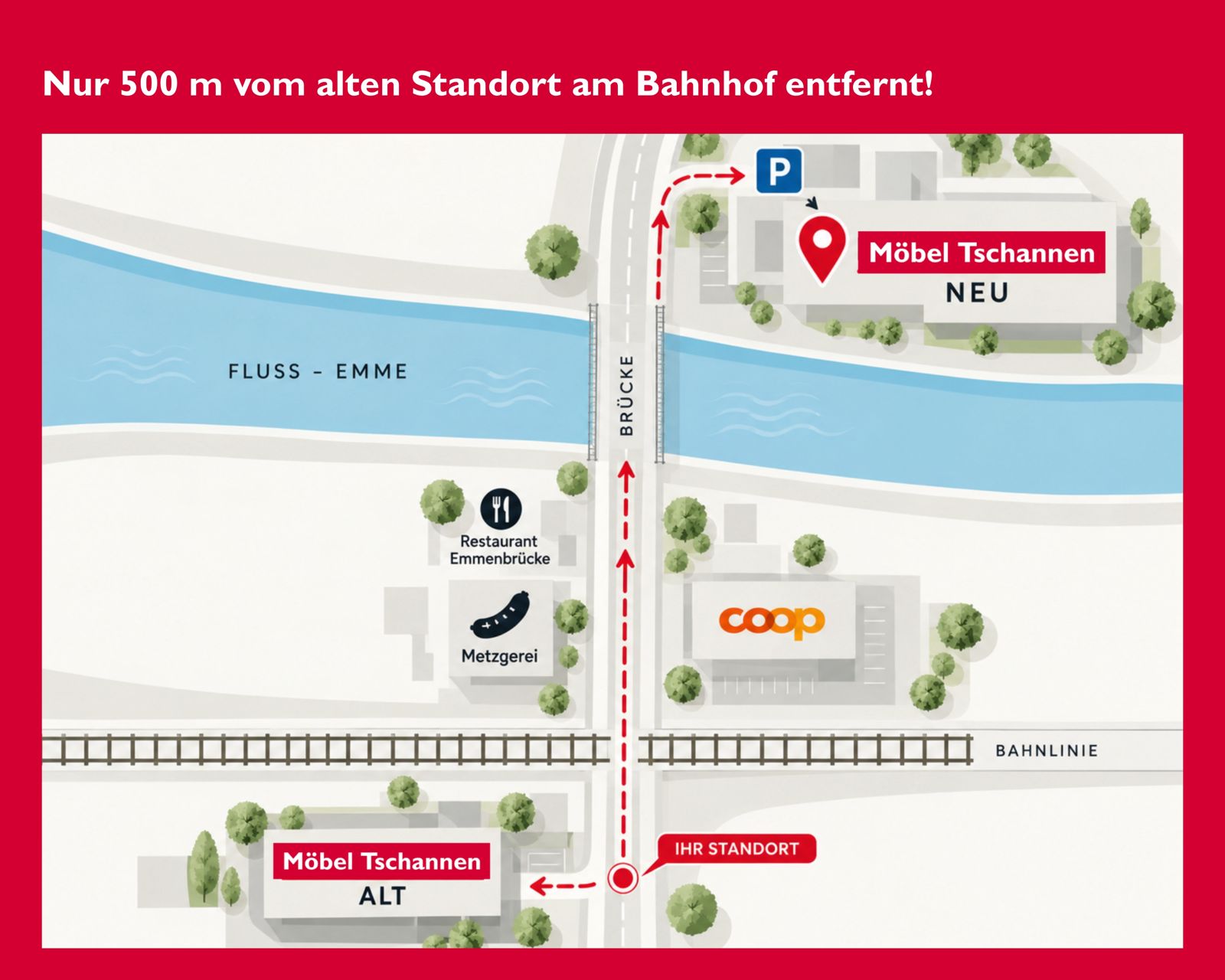 Karte, Lageplan, Brücke, Fluss, Restaurant