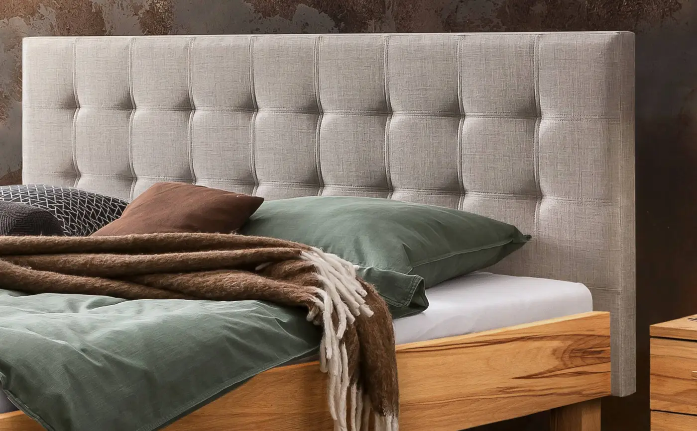 Hasena Massivholzbett RICARDO - 160x200 cm Fuss: 25 - Wildbuche natur, geölt