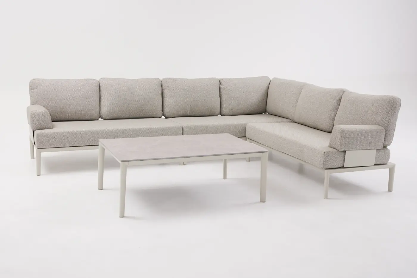 Couchtisch Fiore, Alu beige, 120x79x43 cm, Tischplatte St...