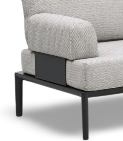 Sofa, Sessel, Beige Bezug, Metallrahmen, Stoffbezug