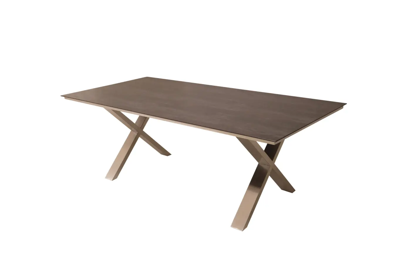 Gartentisch Monaco, Edelstahl X-Form, 210x100 cm Keramikp... Gartentisch Monaco, Edelstahl X-Form, 210x100 cm Keramikp...