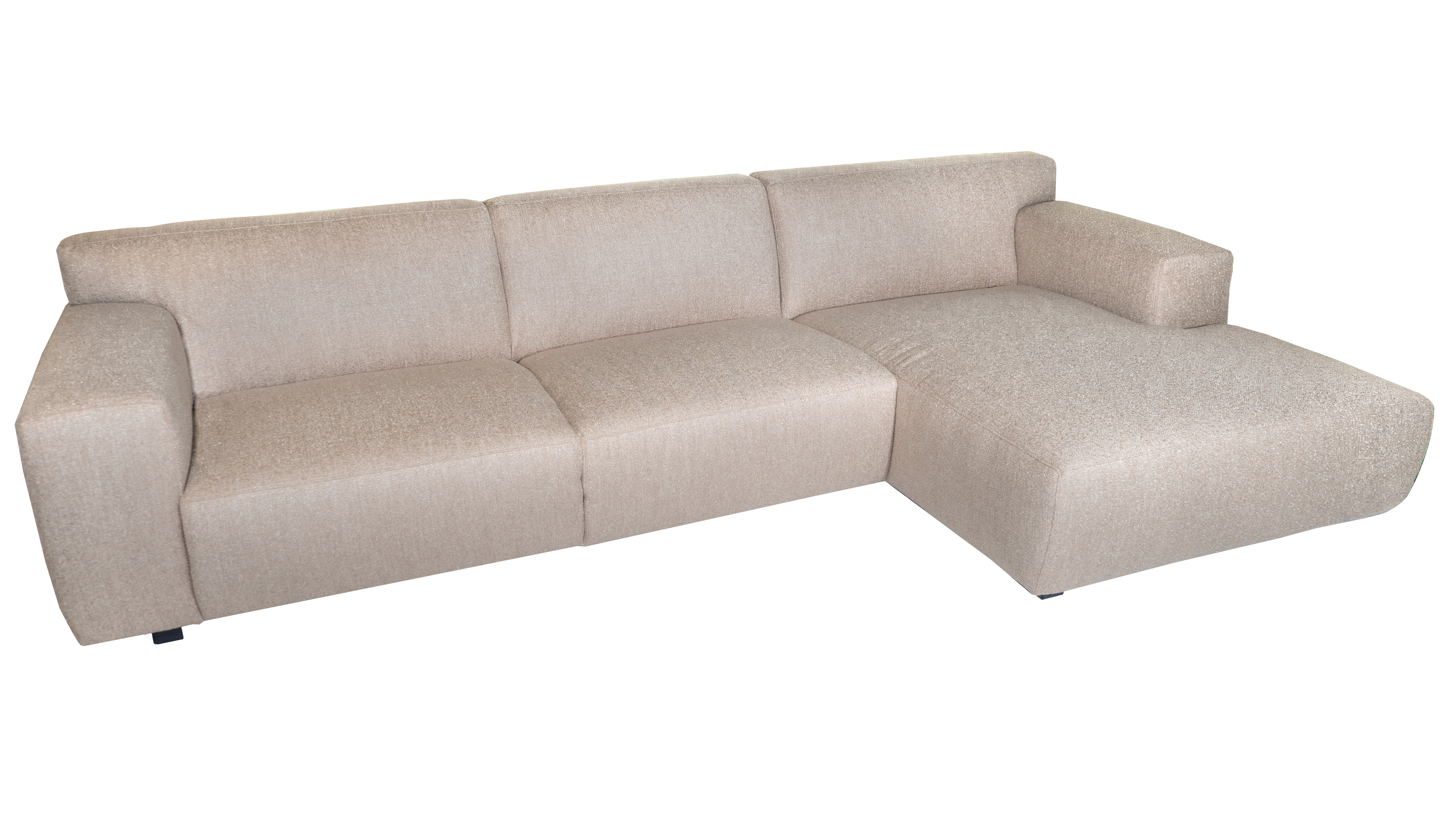 Stoffsofa beige mit Chaise longue
