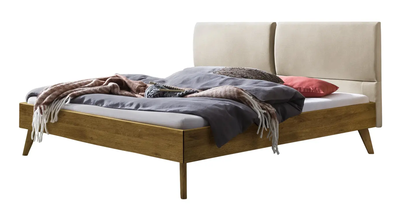 Hasena Massivholzbett MATTEO - 180x200 cm Fuss: 20 - Wildeiche natur, geölt