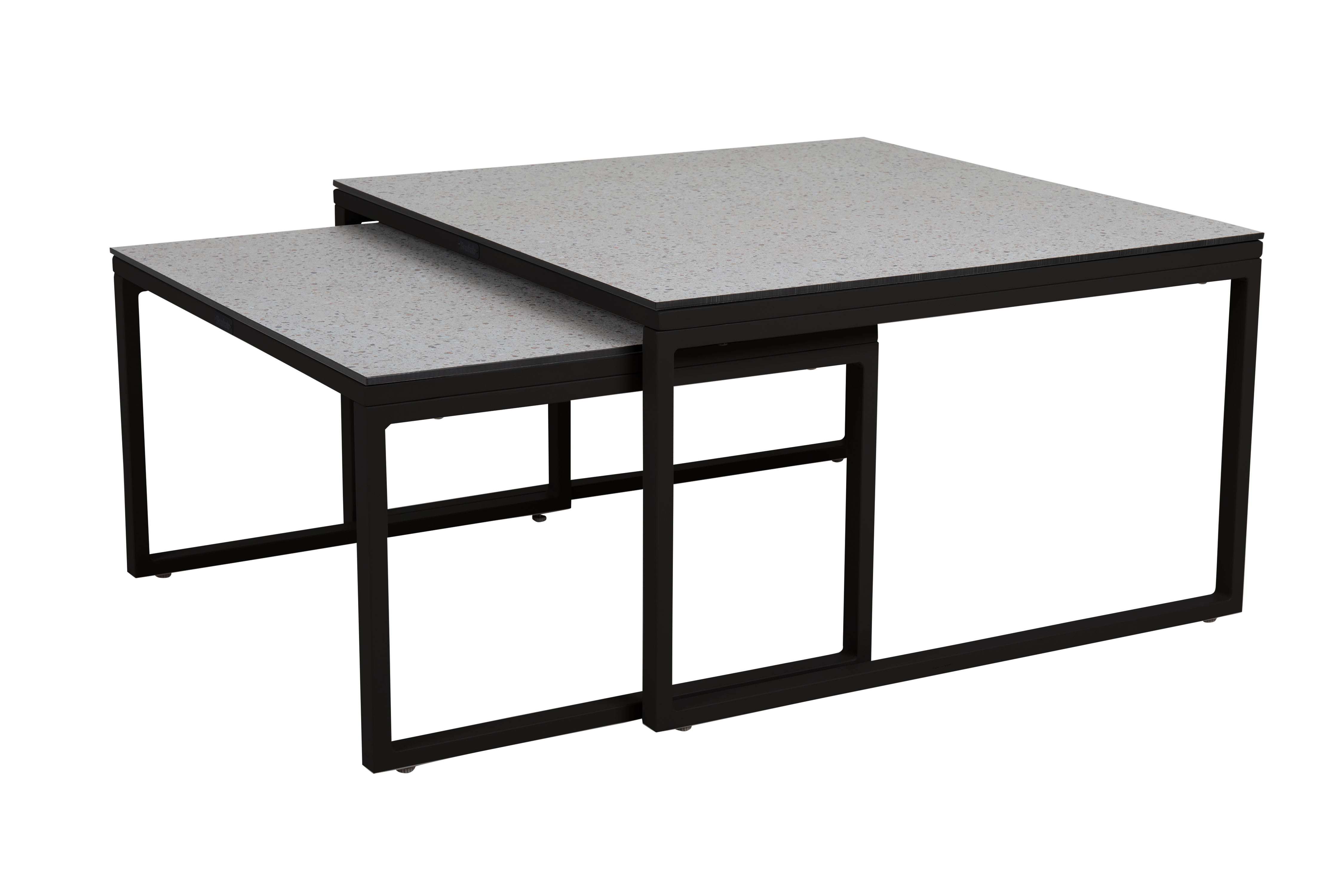 Esstisch, Küchentisch, Masivrahmen, Schwarz, Steinplatte