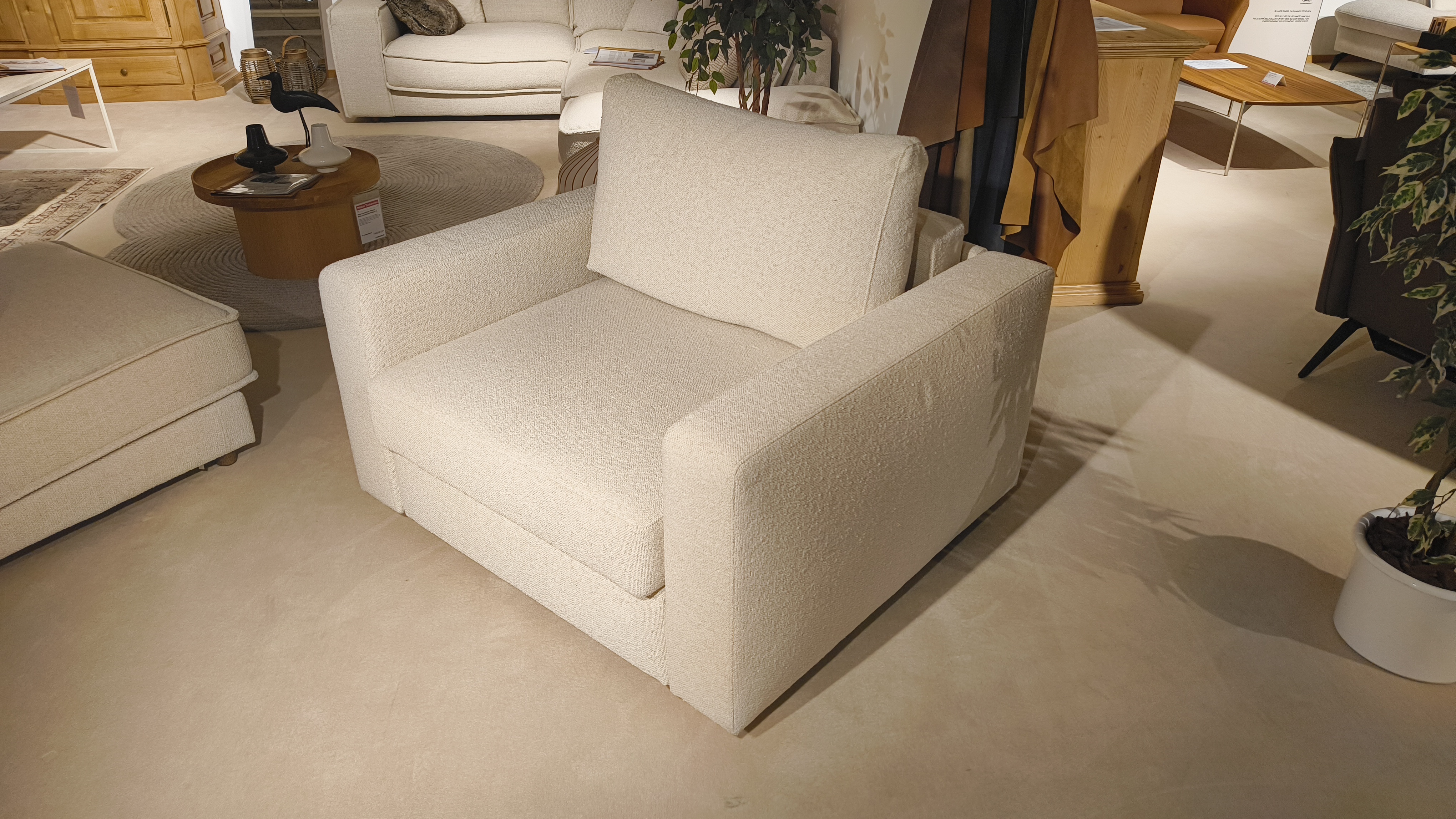 sofa, Sessel, beige, Stoff, Wohnmöbel