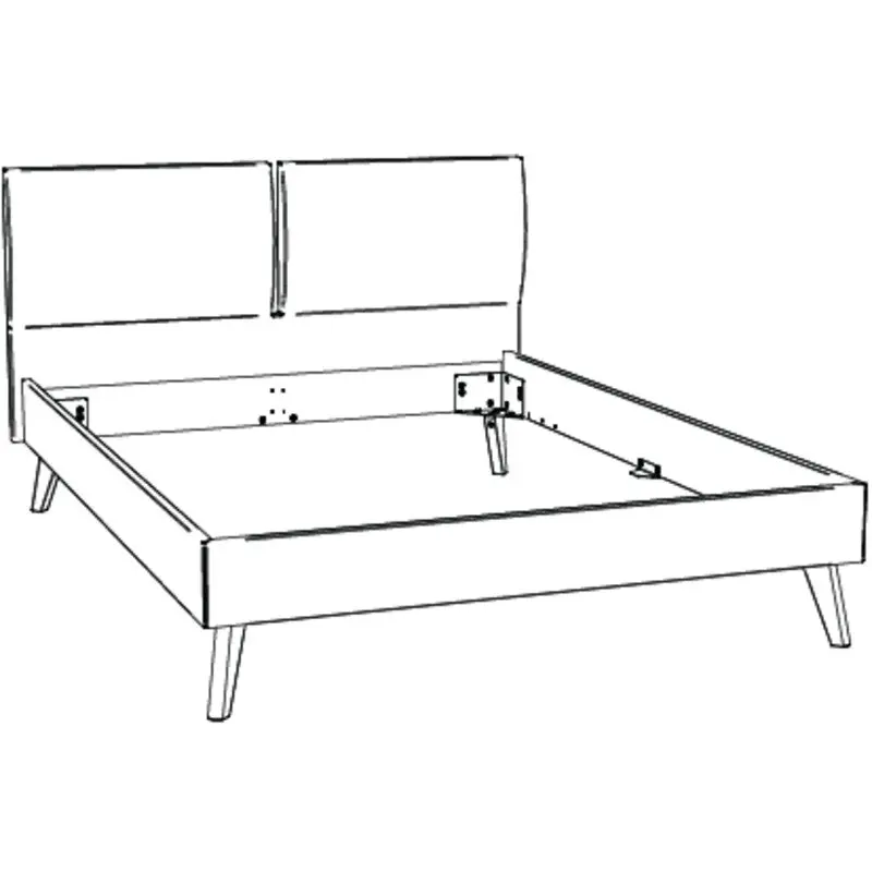 Hasena Massivholzbett MATTEO - 140x200 cm Fuss: 25 - Wildeiche natur, geölt