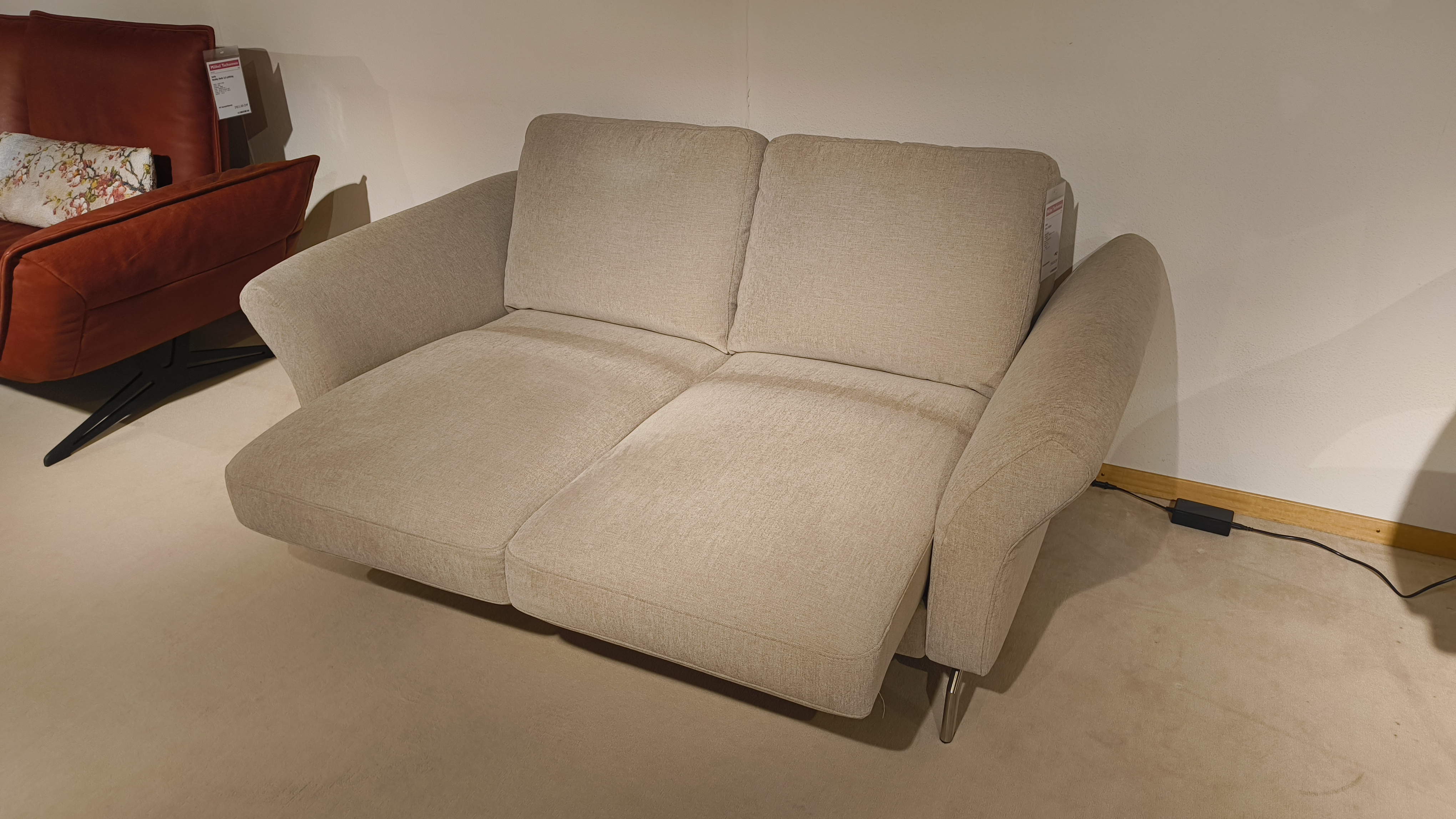 Sofa, Wohnzimmerset, Beige, Zweisitzer, Polyester