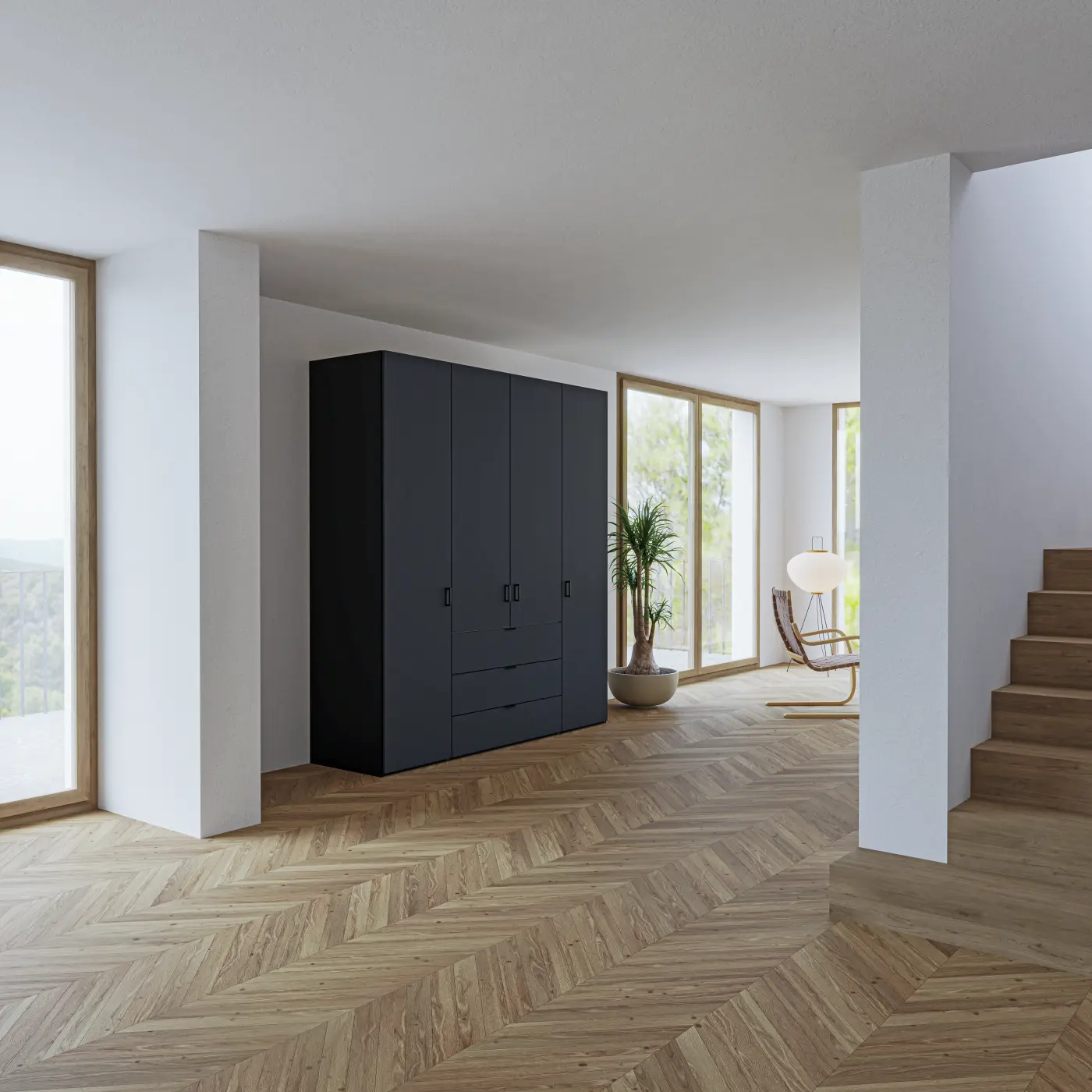 Jutzler Drehtürenschrank mit 3 Aussenschubladen