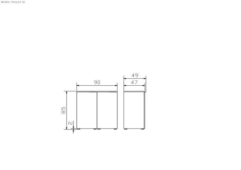 Hasena Kommode PORTINA - 90 cm -  Weiss / Weiss