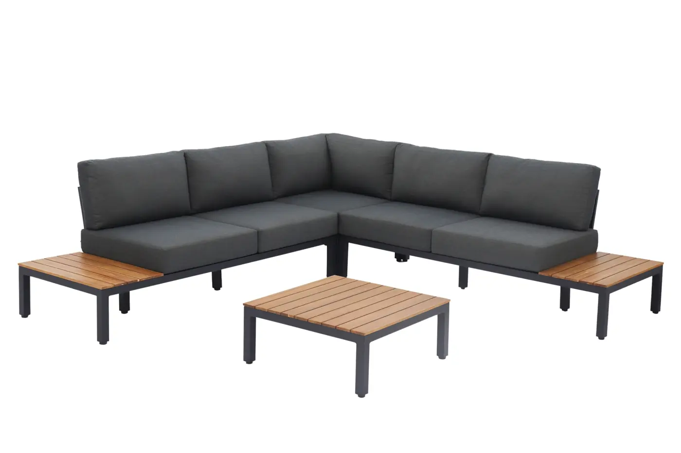 Gartenlounge Mendrisio, Alugestell schwarz pulverbeschich...