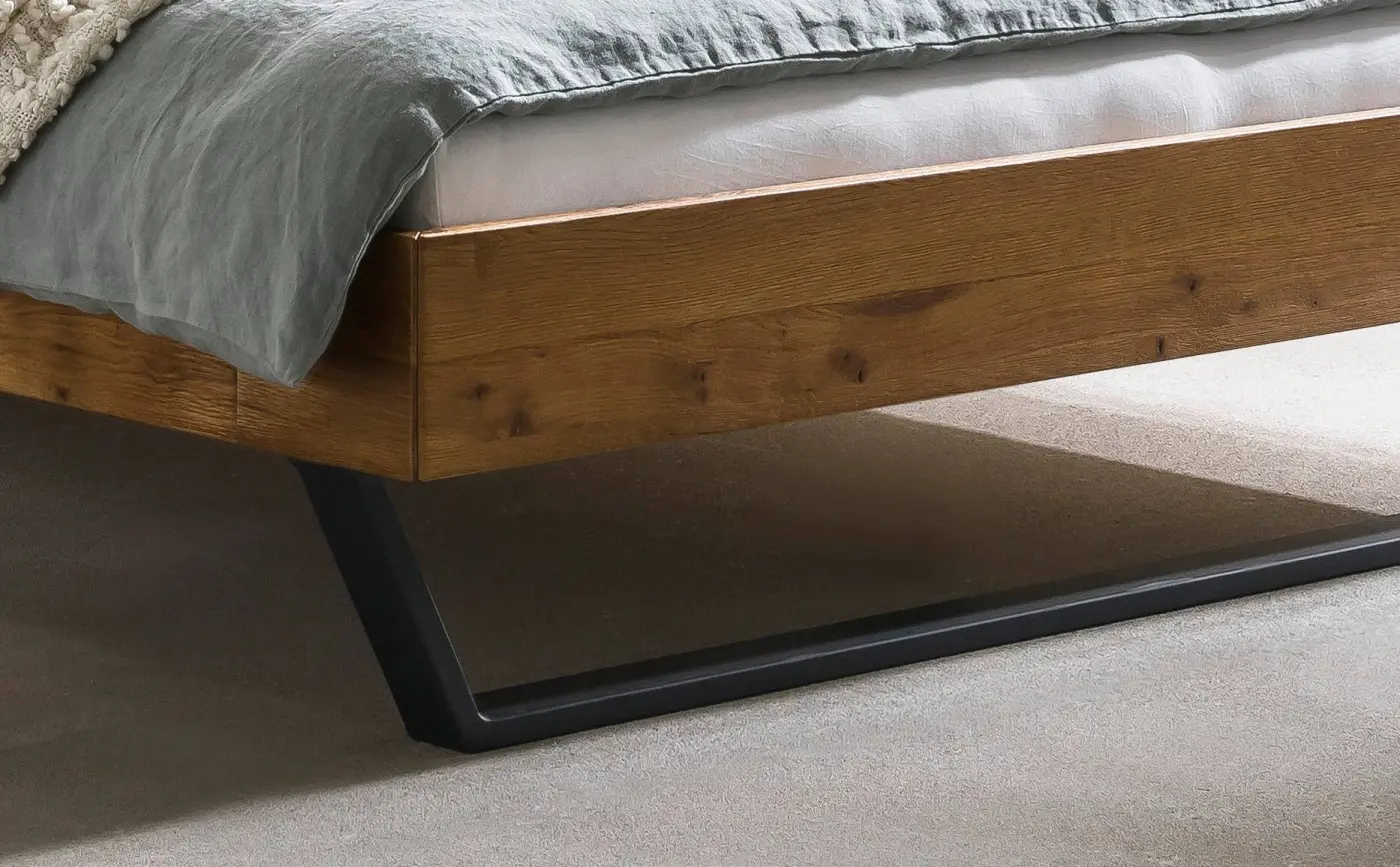 Hasena Massivholzbett PIETRO - 160x200 cm Fuss: 20 - Wildeiche natur, geölt