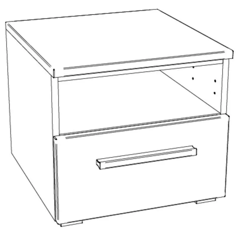 Hasena Nachttisch ONIA - 45 cm -  Anthracit / Eiche bright, geölt