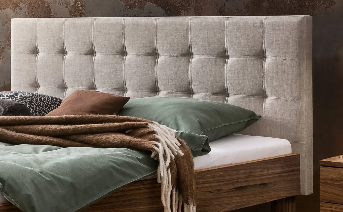 Hasena Massivholzbett RICARDO - 140x200 cm Fuss: 25 - Nussbaum, geölt