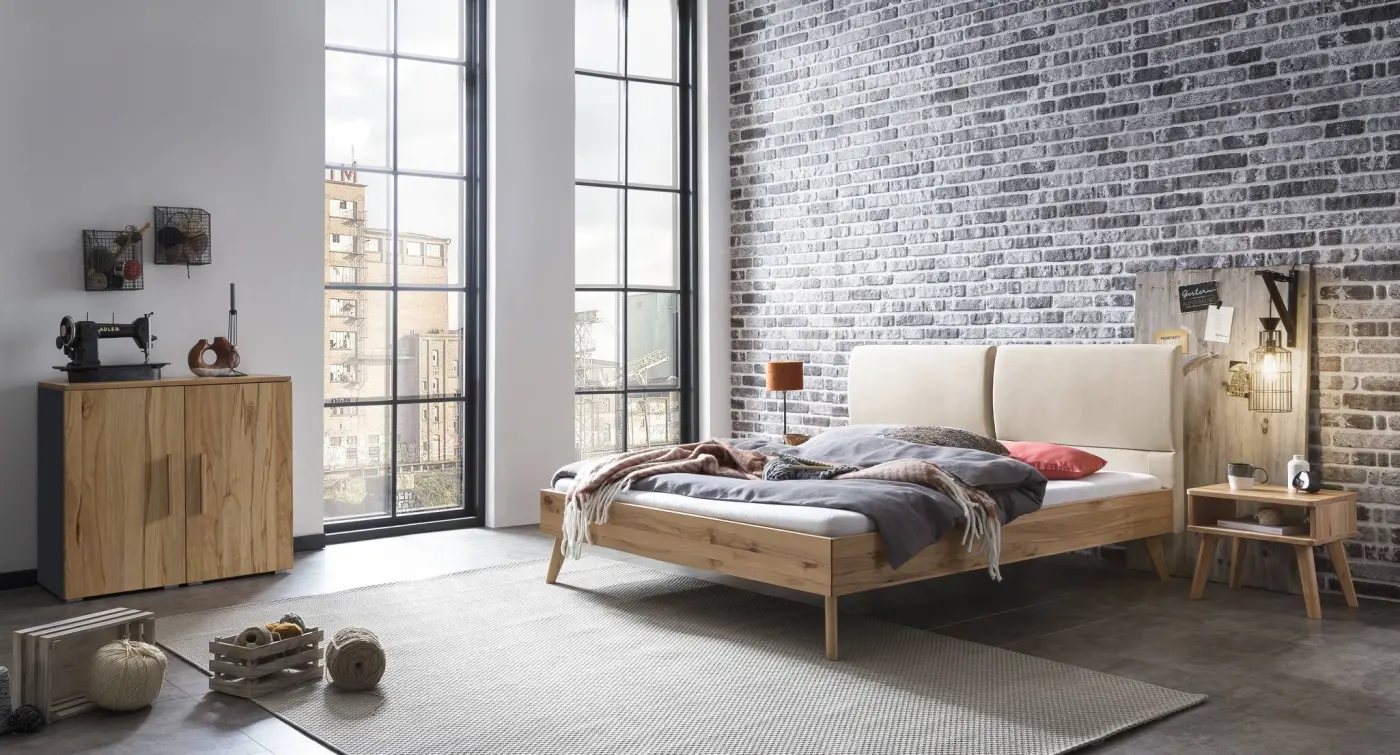 Hasena Kommode PORTINA - 90 cm -  Anthracit / Wildbuche natur, geölt