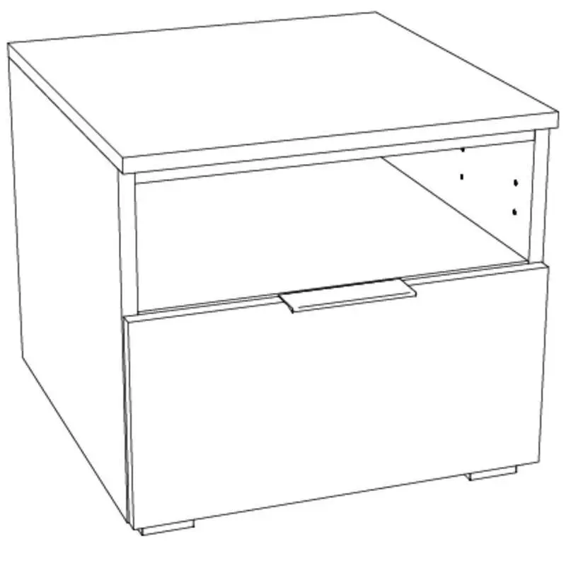 Hasena Nachttisch ONIA - 45 cm -  Weiss / Weiss