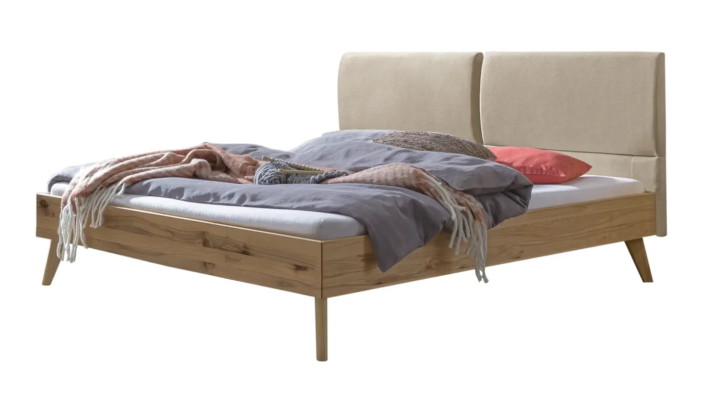 Hasena Massivholzbett MATTEO - 160x200 cm Fuss: 20 - Wildbuche natur, geölt