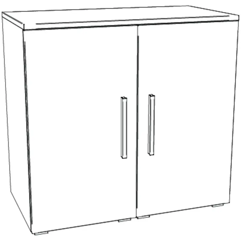 Hasena Kommode PORTINA - 90 cm -  Weiss / Kernbuche natur, geölt