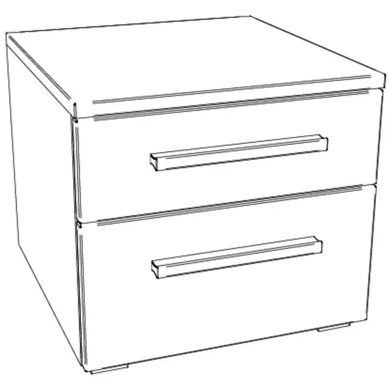 Hasena Nachttisch TWIA - 45 cm -  Anthracit / Eiche bright, geölt