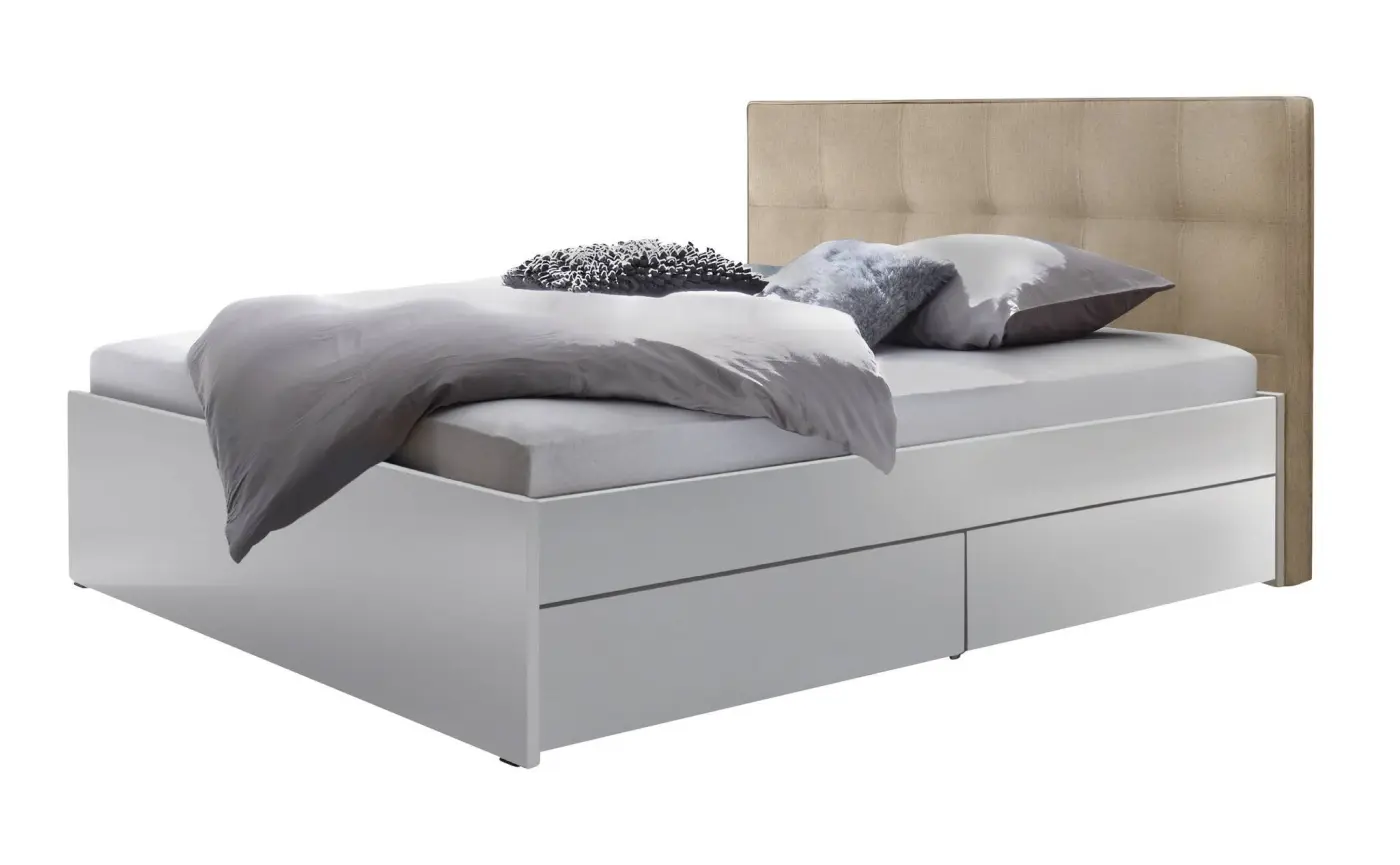 Hasena Tip-On Massivholzbett OTELLO - 180 x 200 cm - Buche weiss deckend, lackiert