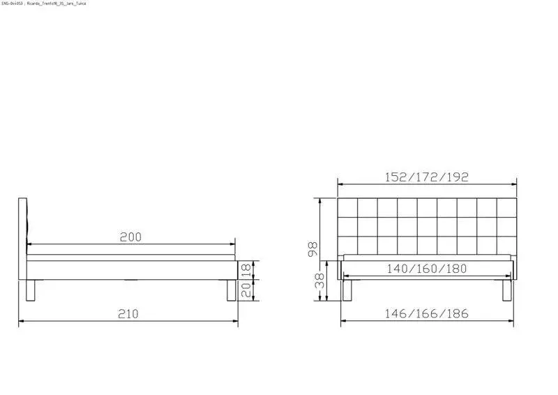 Hasena Massivholzbett RICARDO - 180x200 cm Fuss: 20 - Nussbaum, geölt