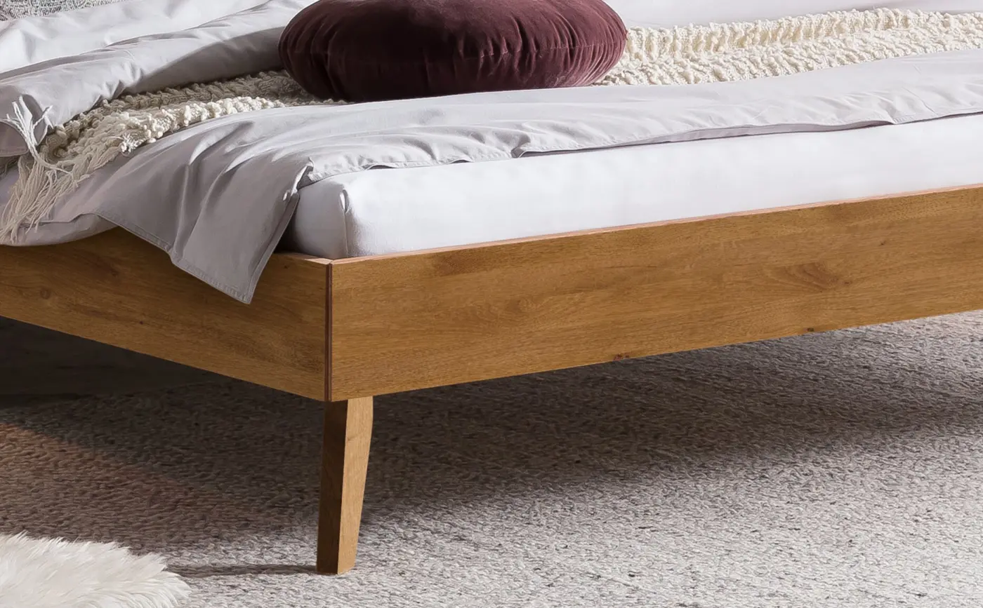 Hasena Massivholzbett SIMONE - 180x200 cm Fuss: 25 - Wildeiche natur, geölt