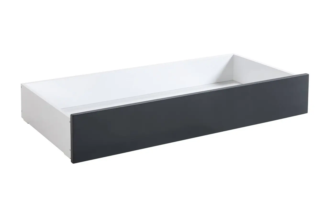 Hasena Bettschublade/Bettkasten rollbar ROLL-BOX - 137 cm Fuss: 25 - Schublade: Weiss / Front: Buche anthracit deckend, lackiert