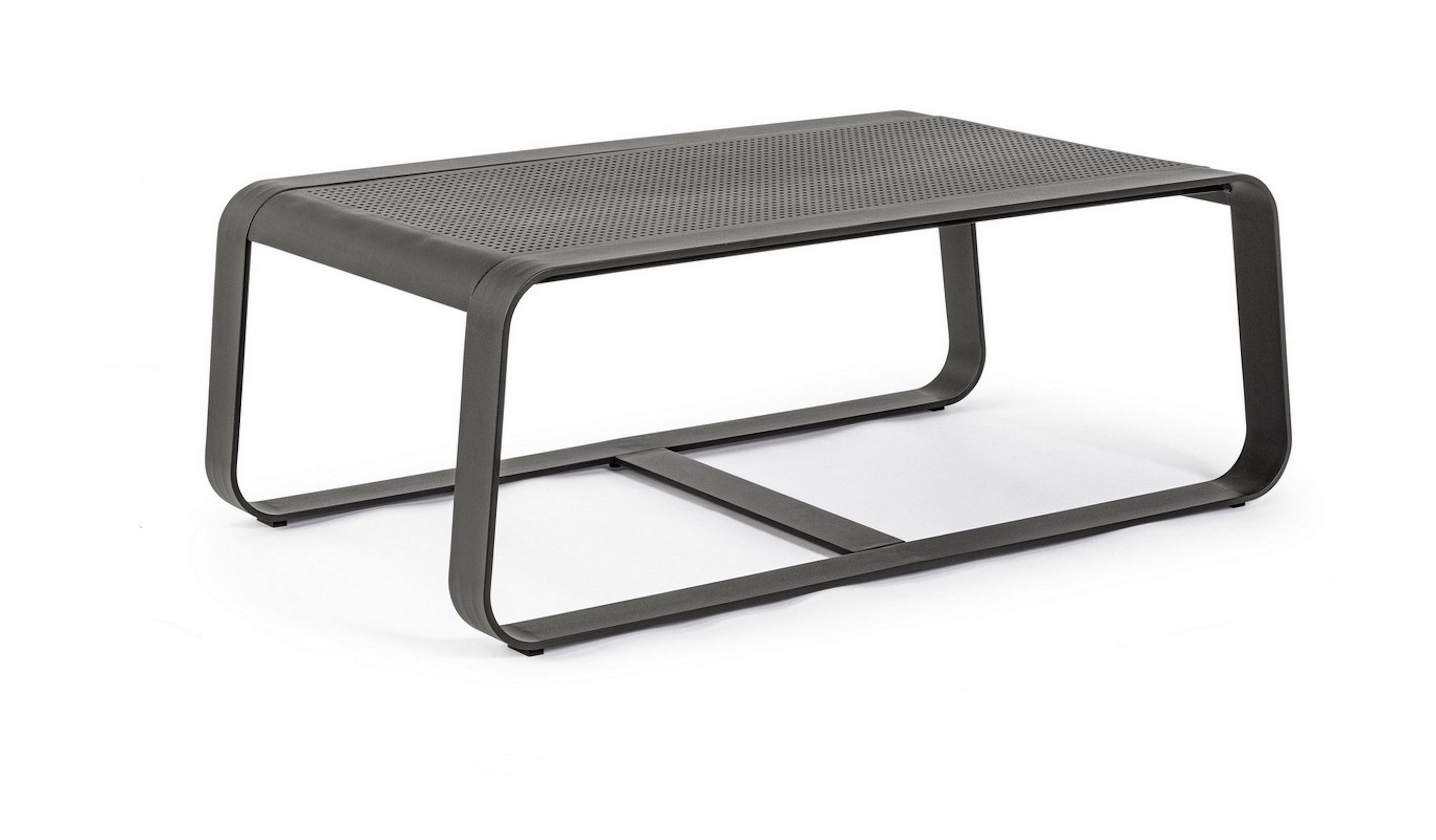 Couchtisch, Metall, Grau, Durchbrochene Oberseite, Schlanke Beine