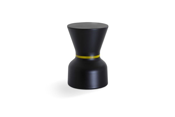 Hocker, Barhocker, schwarz, runde Oberfläche, goldenes Band