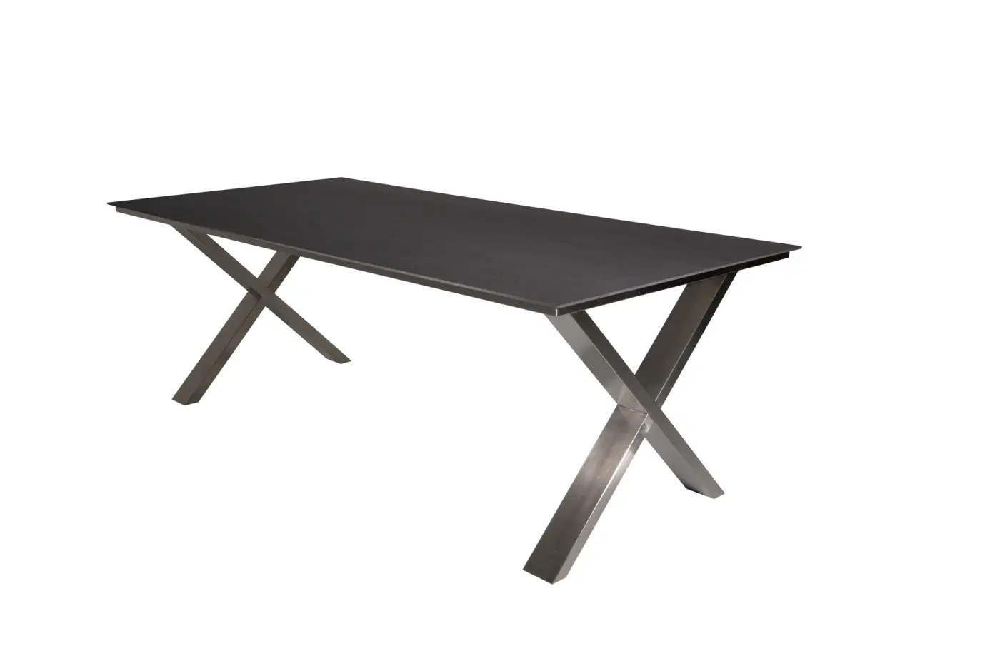 Gartentisch Monaco, Edelstahl X-Form, 210x100 cm Keramikp... Gartentisch Monaco, Edelstahl X-Form, 210x100 cm Keramikp...