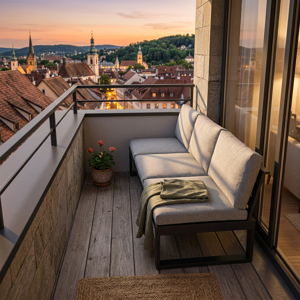 Balkon, Sofa, Außenbereich, Wohnzimmermöbel, Stadtansicht