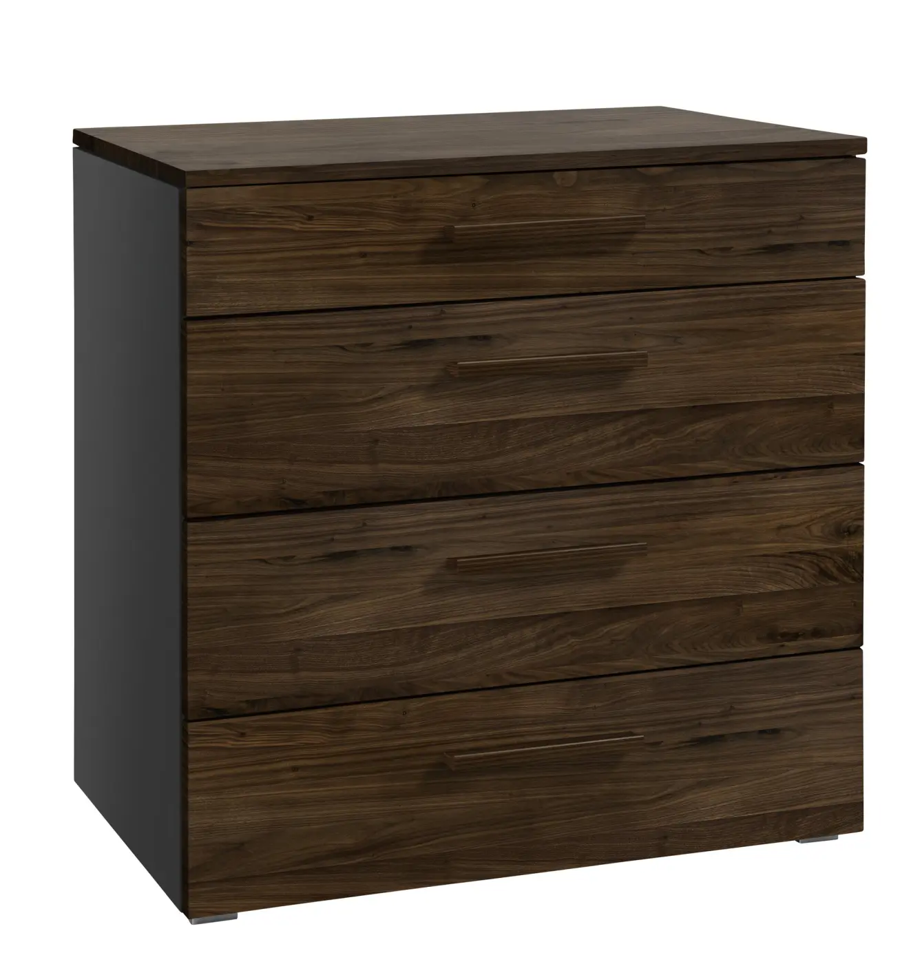 Hasena Kommode ATRINE - 90 cm -  Anthracit / Nussbaum, geölt