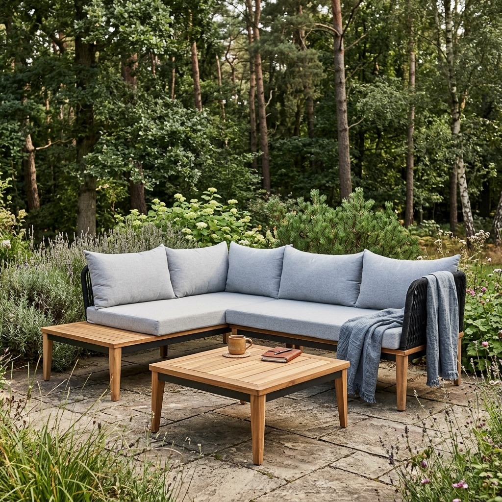  outdoor sofa, gartenmöbel,  loungeset,  gepolsterte sofa,  Holztisch