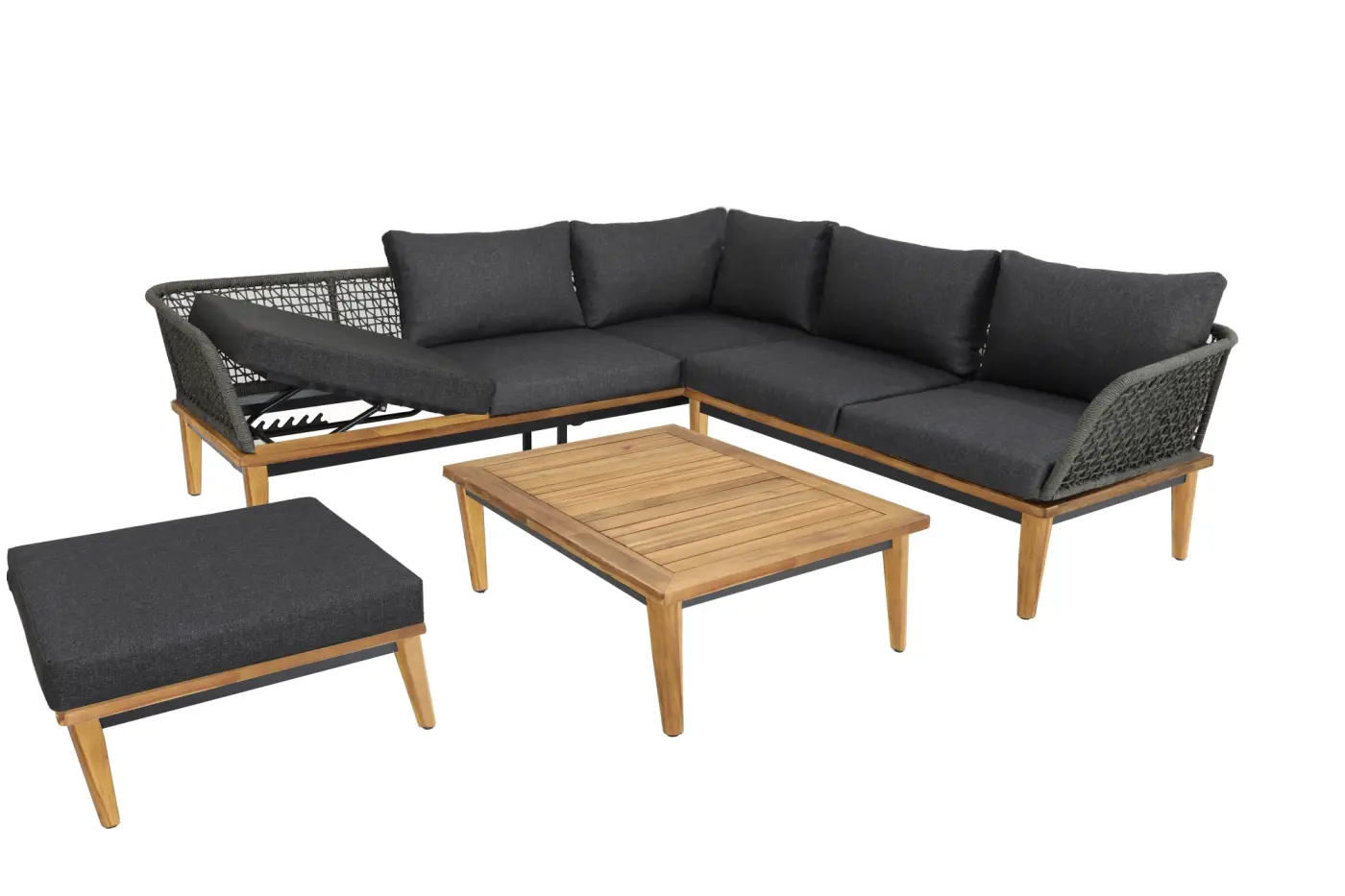 Gartenlounge Locarno, Eckvariante gross, AL hoch, Akazie ... Gartenlounge Locarno, Eckvariante gross, AL hoch, Akazie ...