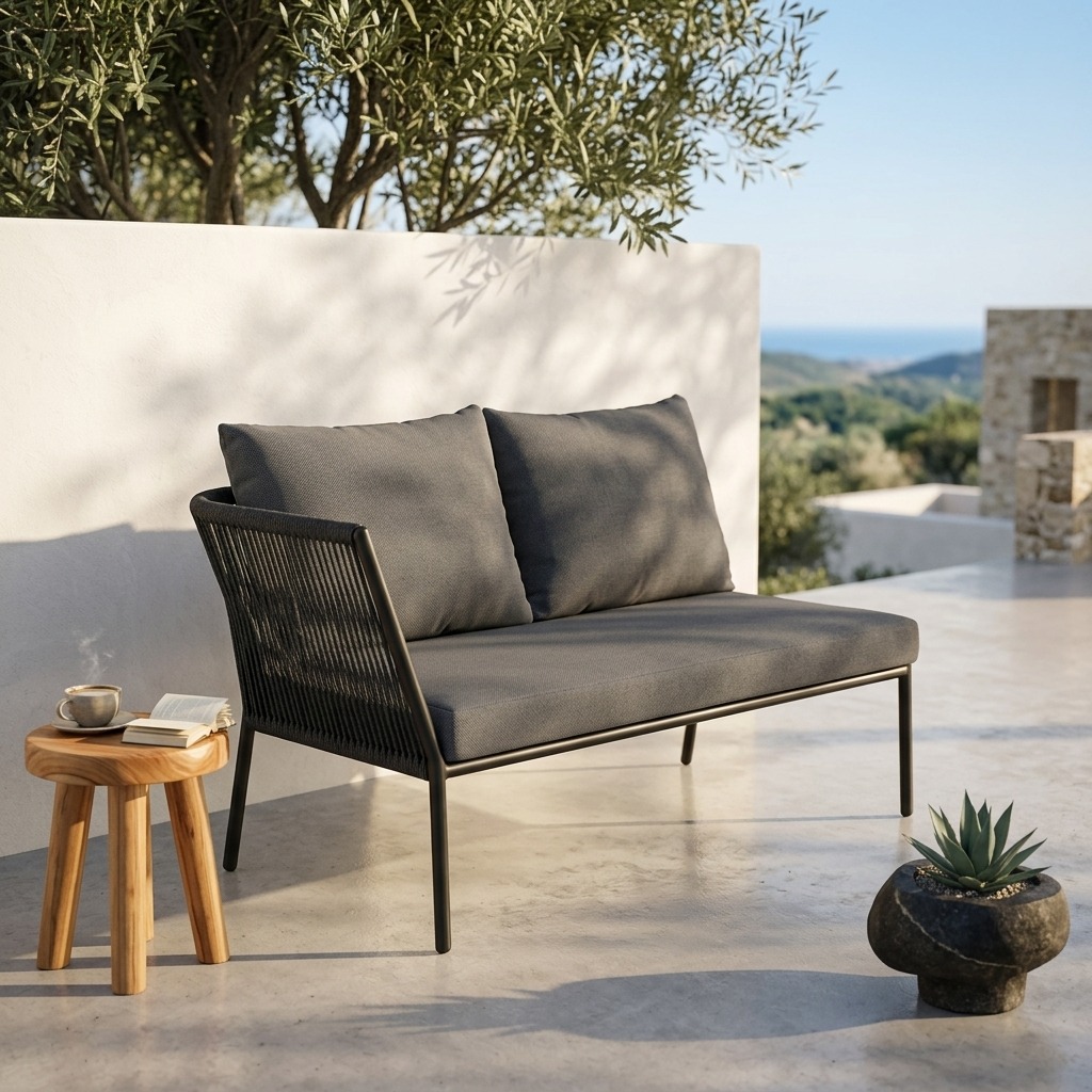 Sofa, Gartenmöbel, Sitzgruppe, Kissen, Stahlrahmen