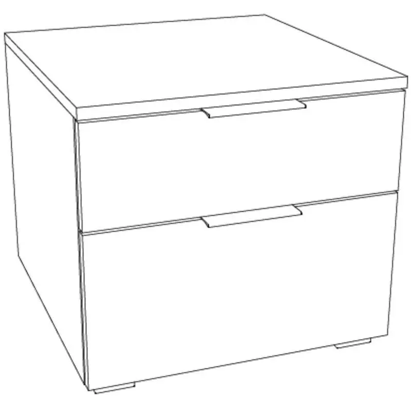 Hasena Nachttisch TWIA - 45 cm -  Weiss / Weiss