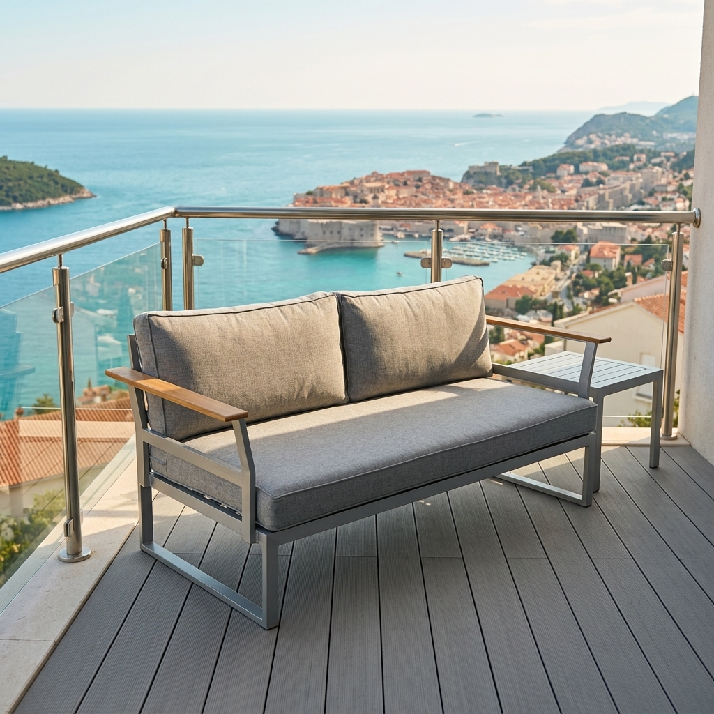 Gartenmöbel, Sofa, Grau, Balkonmöbel, Outdoor