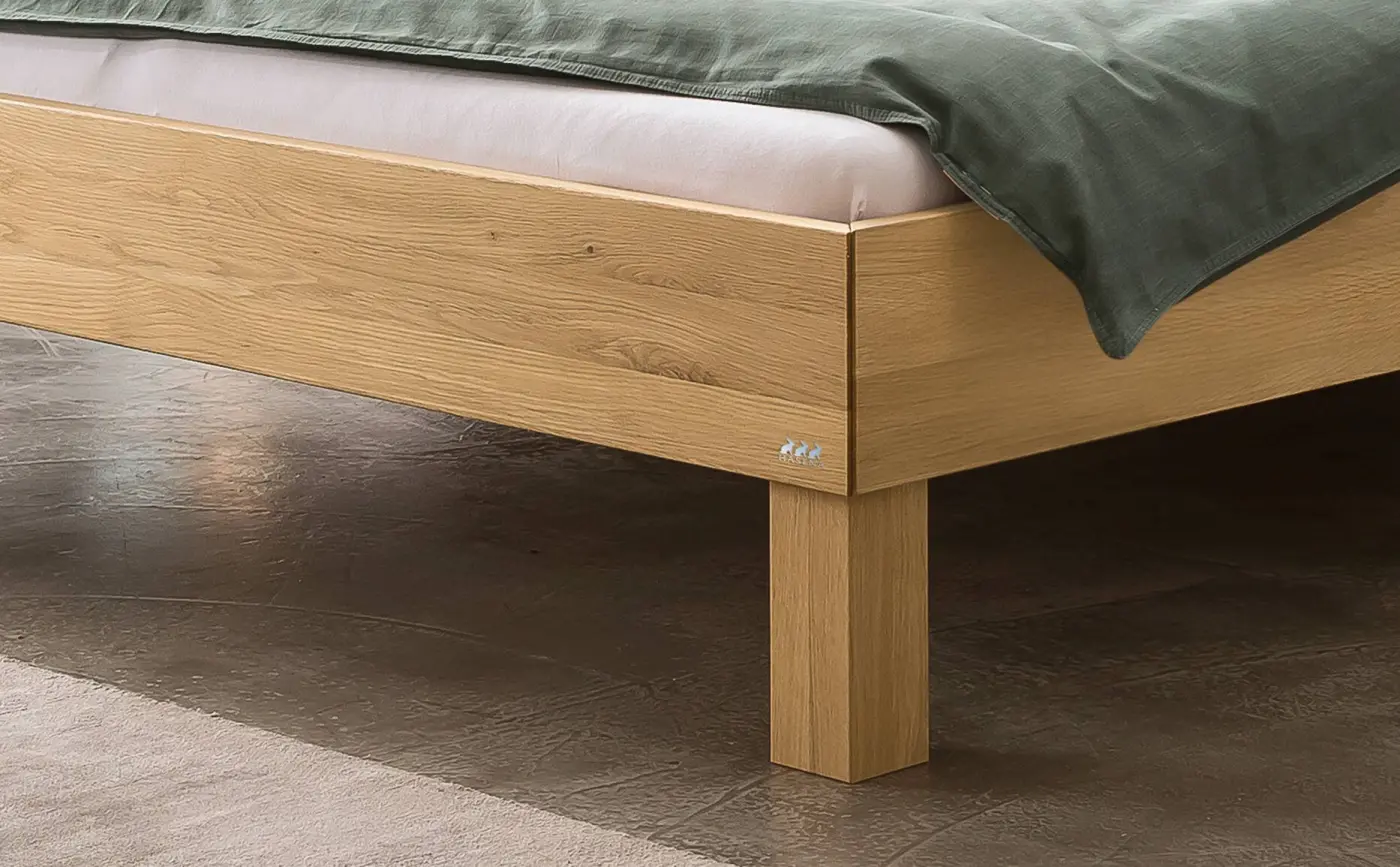 Hasena Massivholzbett RICARDO - 180x200 cm Fuss: 25 - Eiche bright, geölt