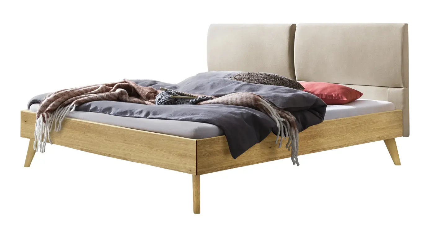 Hasena Massivholzbett MATTEO - 160x200 cm Fuss: 25 - Eiche bright, geölt