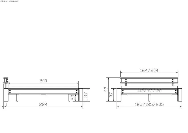 Hasena Massivholzbett SAN LUCA - 180x200 cm Fuss: 20 - Akazie Vintage brown, lackiert