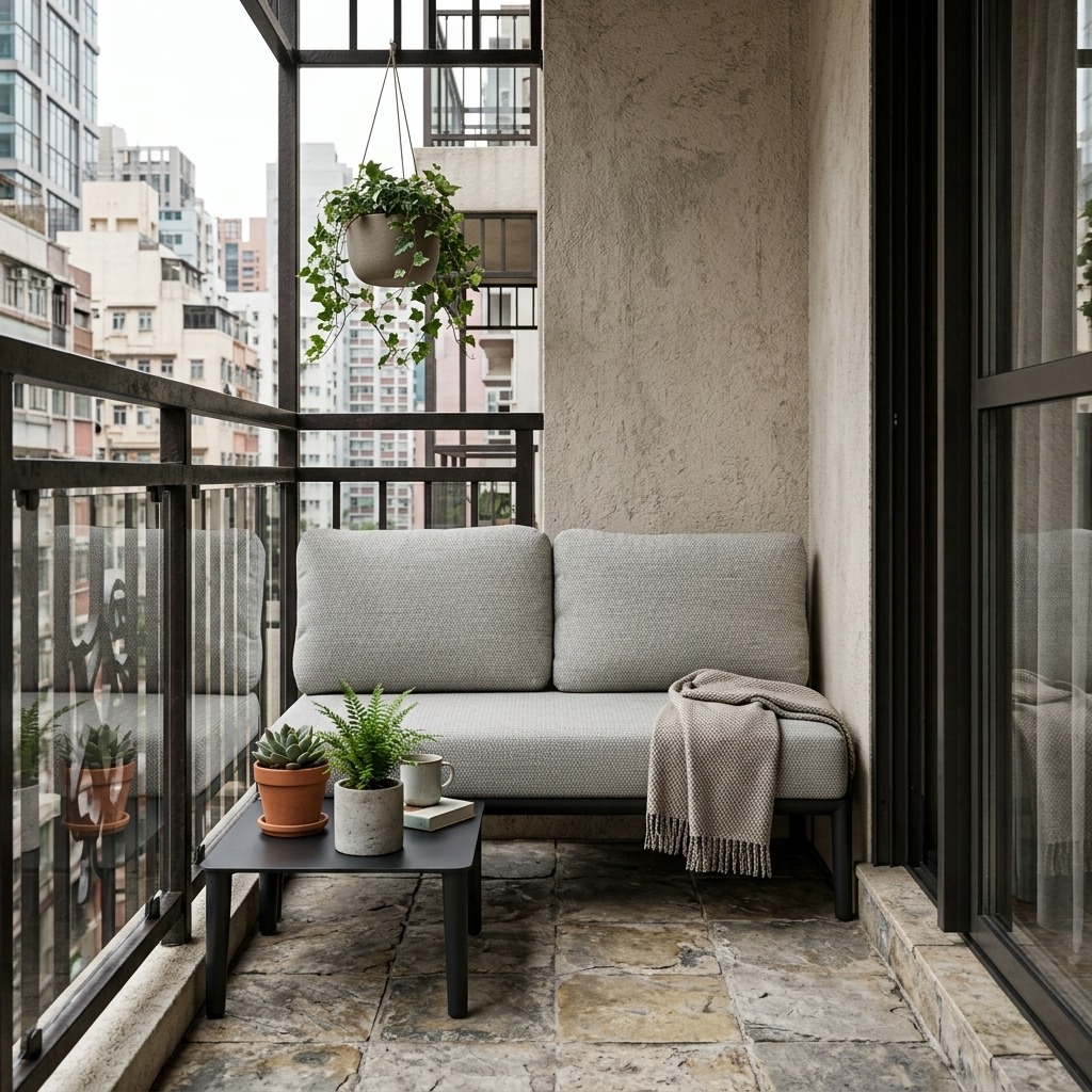  balkon,  sofa,  plante,  ováltisch,  terrasse 